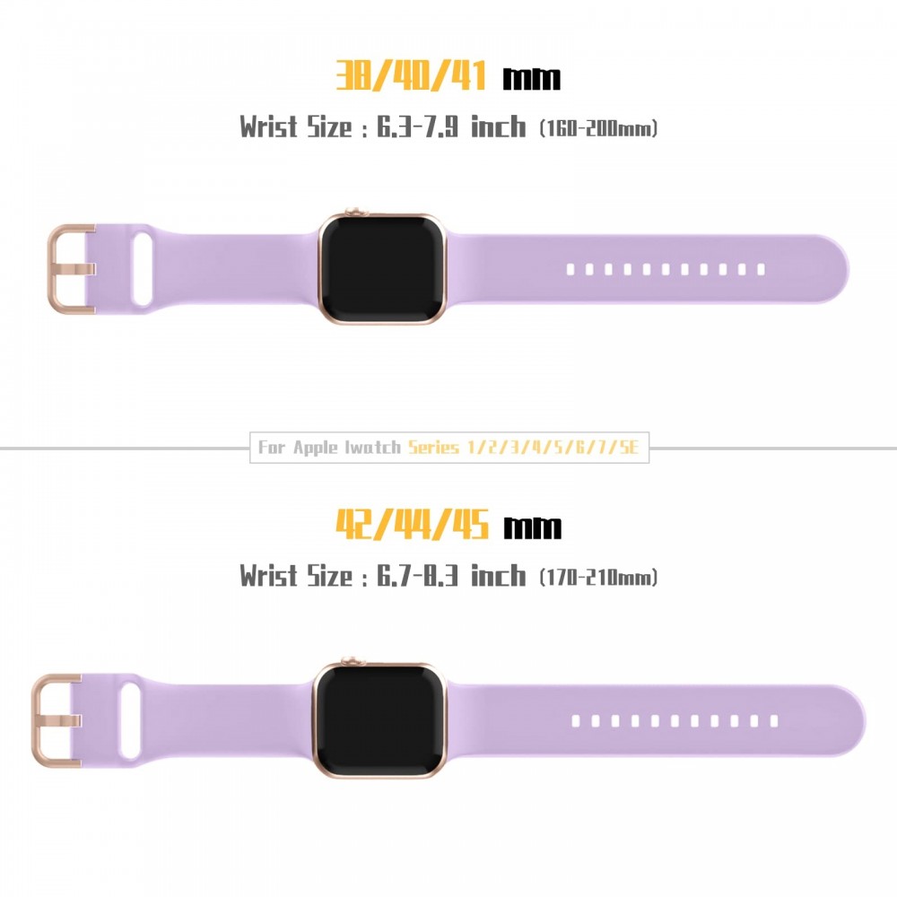רצועה לשעון - Apple Watch SE (2022) 40mm עשוי מ - סיליקון בצבע - לבנדר