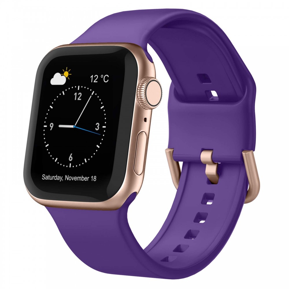 רצועה לשעון - Apple Watch SE (2022) 40mm עשוי מ - סיליקון בצבע - סגול