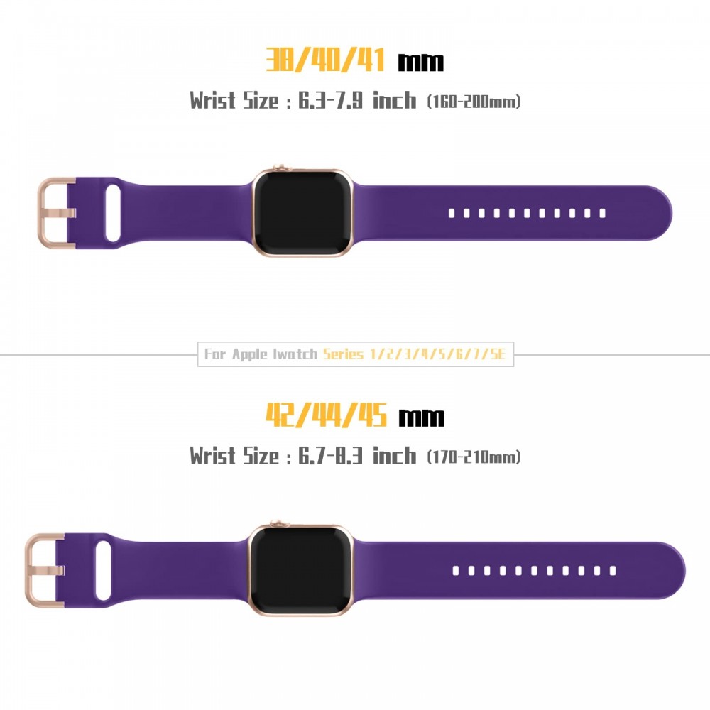 רצועה לשעון - Apple Watch SE (2022) 40mm עשוי מ - סיליקון בצבע - סגול