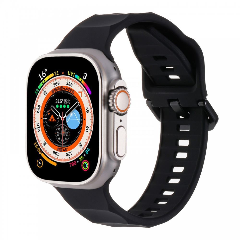 רצועה לשעון - Apple Watch SE (2022) 44mm עשוי מ - סיליקון בצבע - שחור