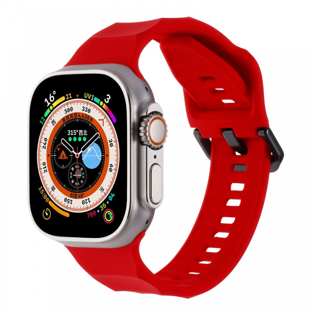 רצועה לשעון - Apple Watch SE (2022) 44mm עשוי מ - סיליקון בצבע - אדום