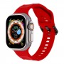 רצועה לשעון - Apple Watch SE (2022) 44mm עשוי מ - סיליקון בצבע - אדום