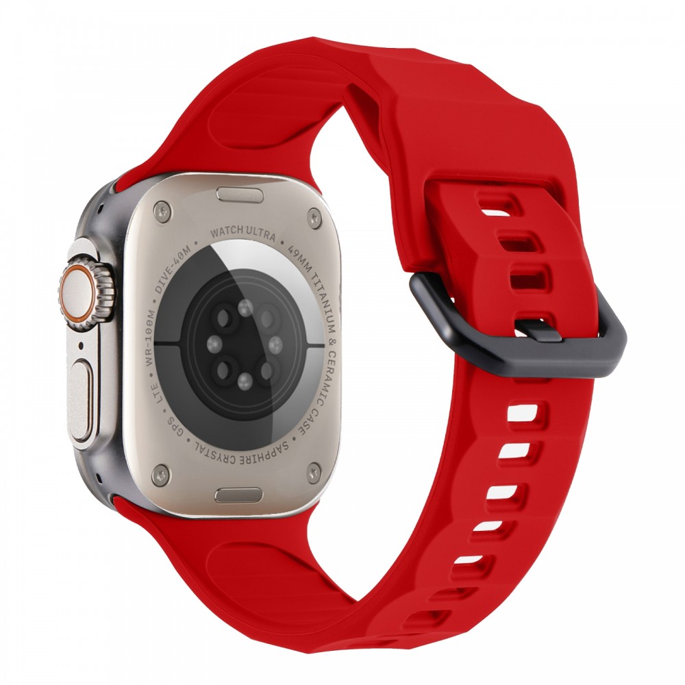רצועה לשעון - Apple Watch SE (2022) 44mm עשוי מ - סיליקון בצבע - אדום