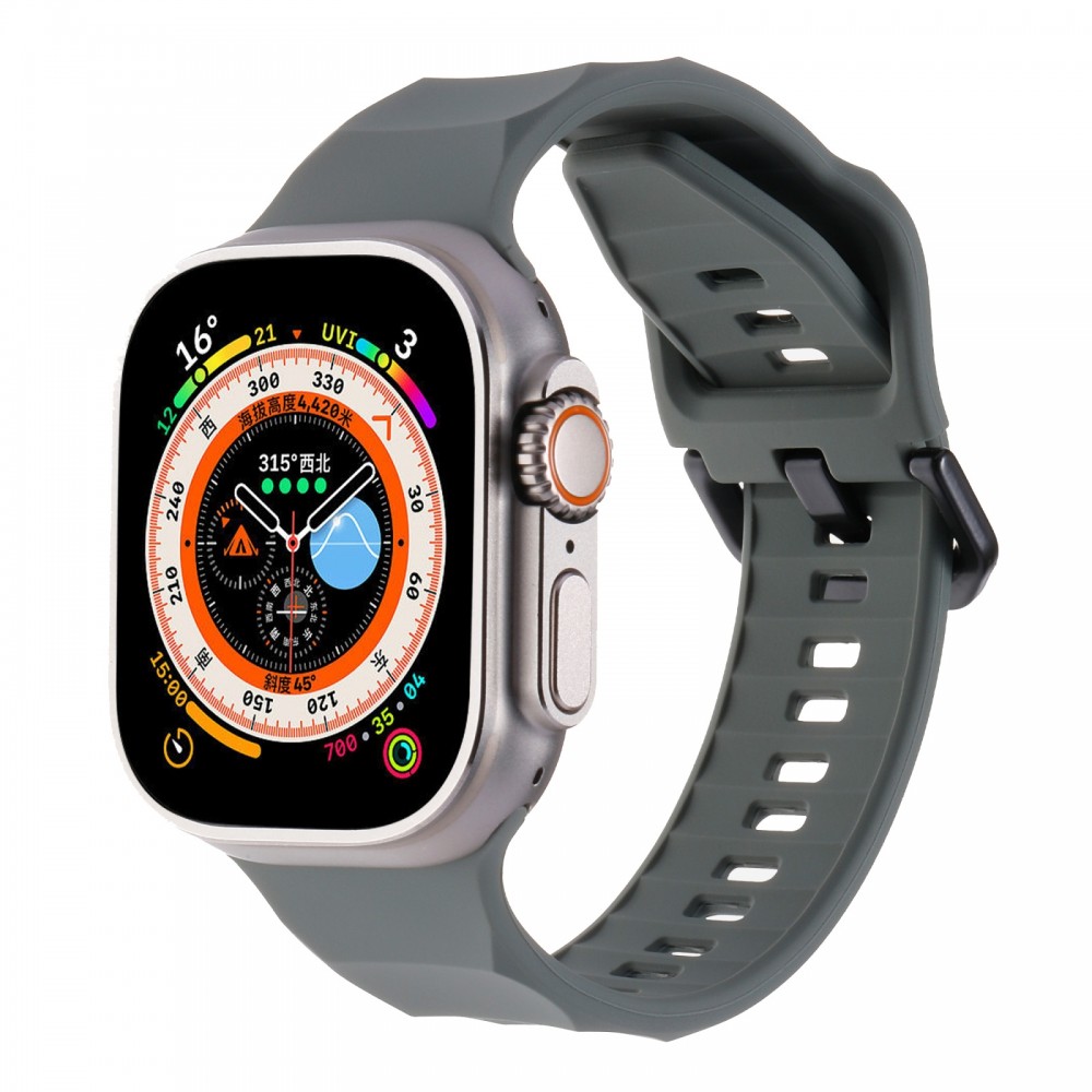 רצועה לשעון - Apple Watch SE (2022) 44mm עשוי מ - סיליקון בצבע - אפור כהה