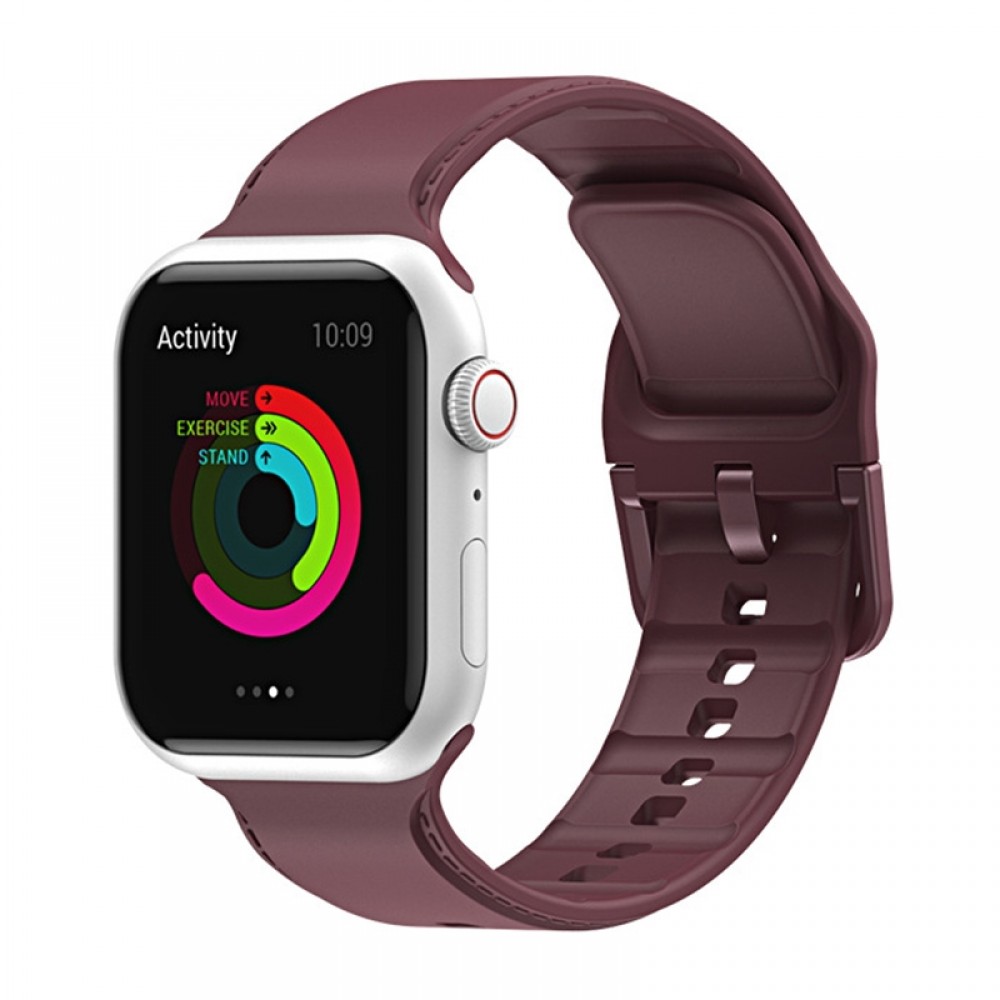 רצועה לשעון - Apple Watch Series 9 41mm עשוי מ - סיליקון בצבע - ארגמן