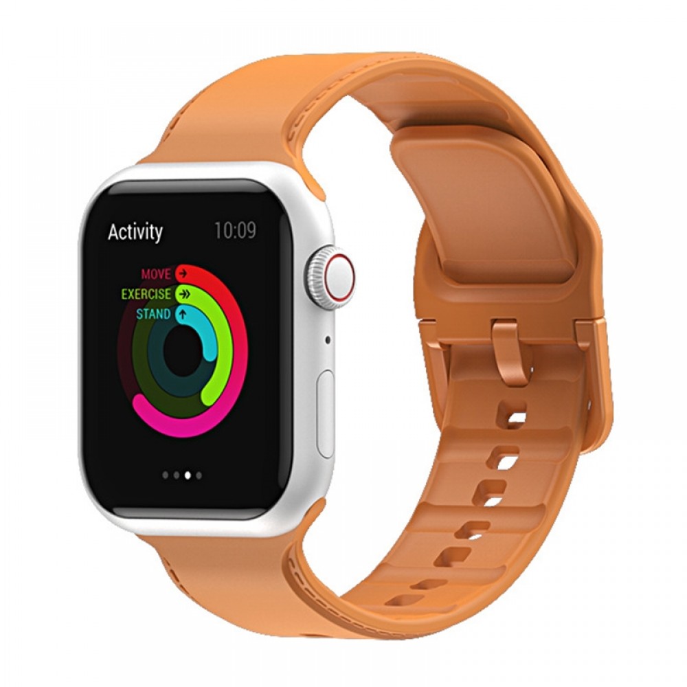 רצועה לשעון - Apple Watch Series 9 41mm עשוי מ - סיליקון בצבע - אגוז מלך