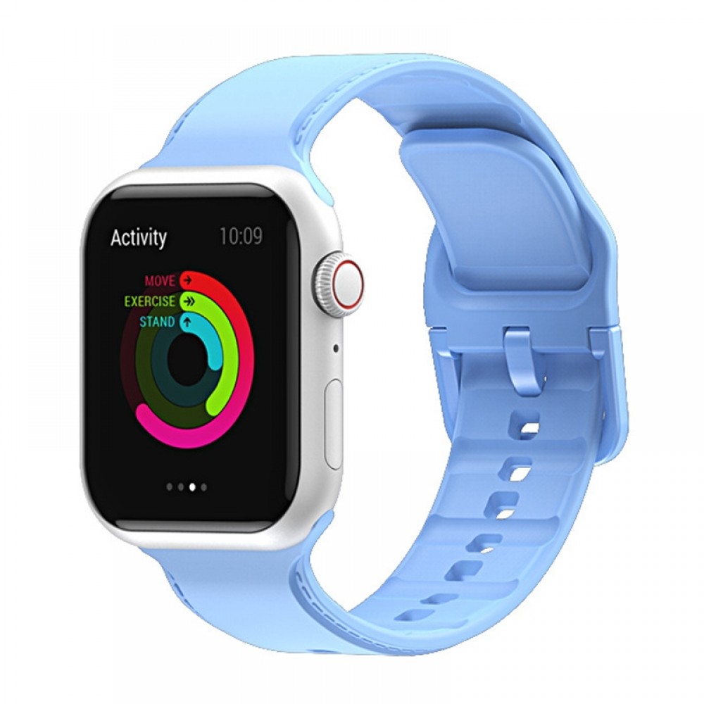רצועה לשעון - Apple Watch Series 9 41mm עשוי מ - סיליקון בצבע - ג'ינס כחול