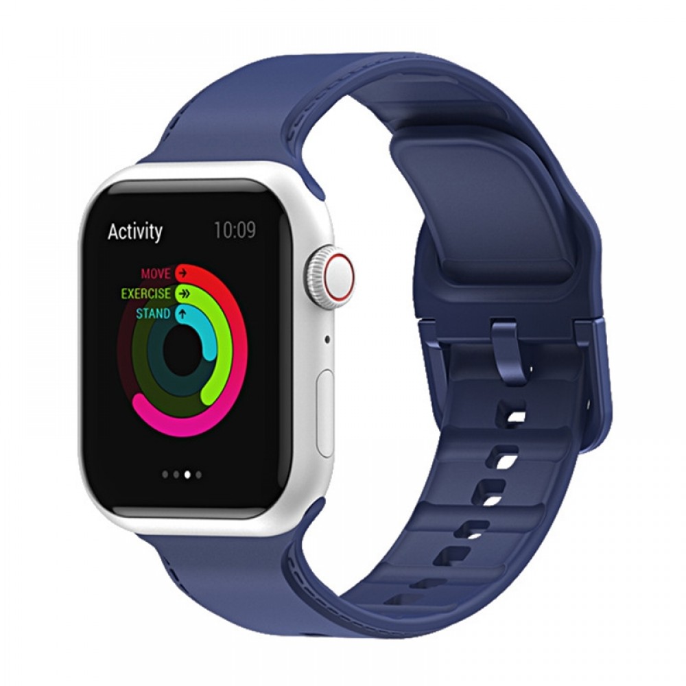 רצועה לשעון - Apple Watch Series 9 41mm עשוי מ - סיליקון בצבע - כחול חצות