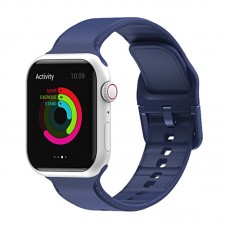 רצועה לשעון - Apple Watch Series 9 41mm עשוי מ - סיליקון בצבע - כחול חצות
