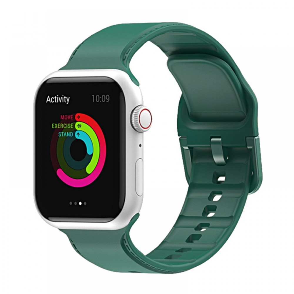 רצועה לשעון - Apple Watch Series 9 41mm עשוי מ - סיליקון בצבע - ירוק כהה