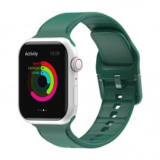 רצועה לשעון - Apple Watch Series 9 41mm עשוי מ - סיליקון בצבע - ירוק כהה
