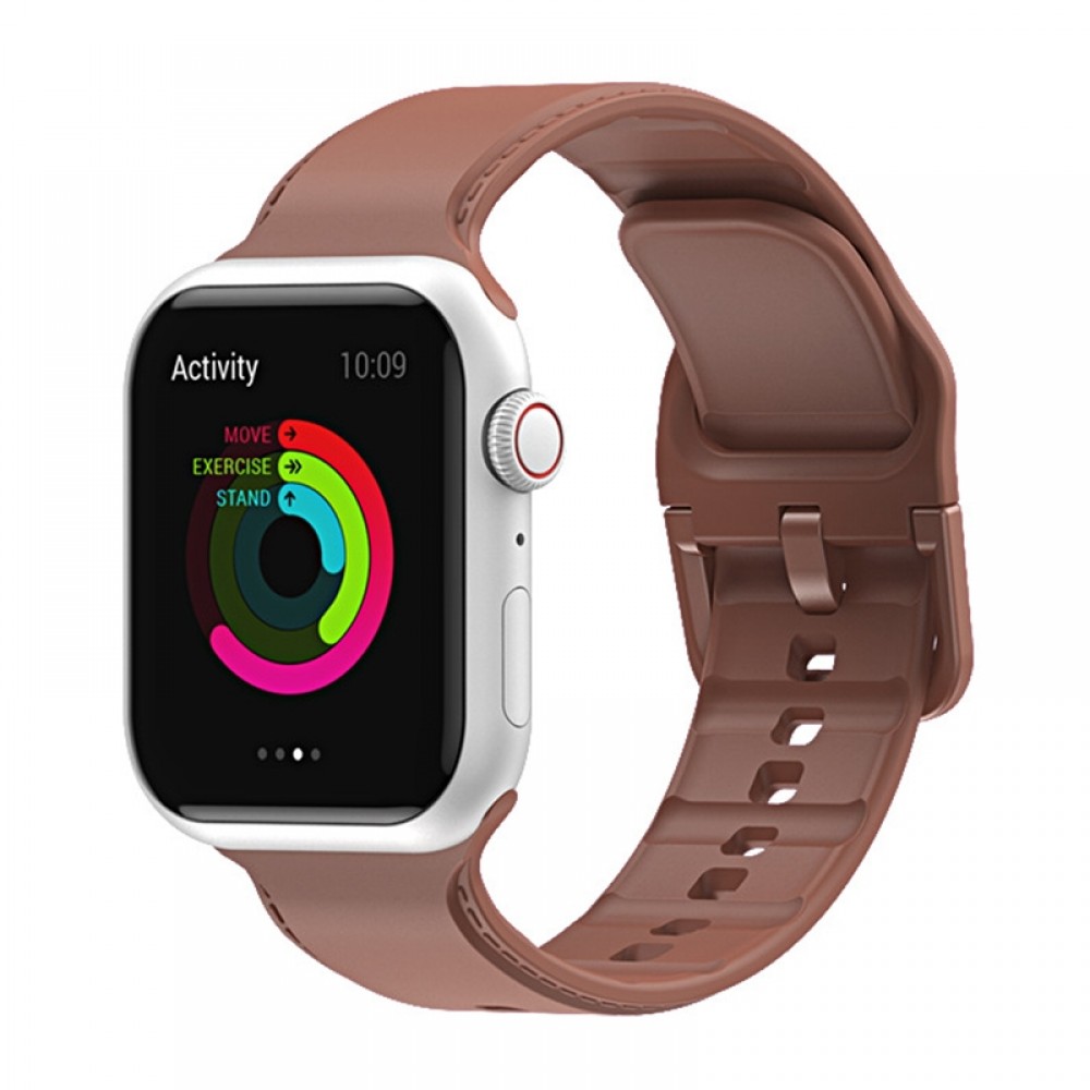 רצועה לשעון - Apple Watch Series 9 41mm עשוי מ - סיליקון בצבע - חום