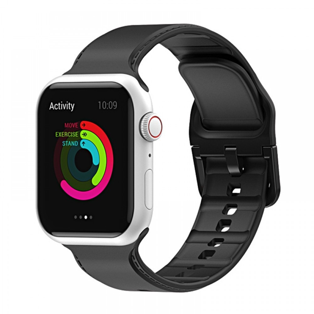 רצועה לשעון - Apple Watch Series 9 41mm עשוי מ - סיליקון בצבע - שחור