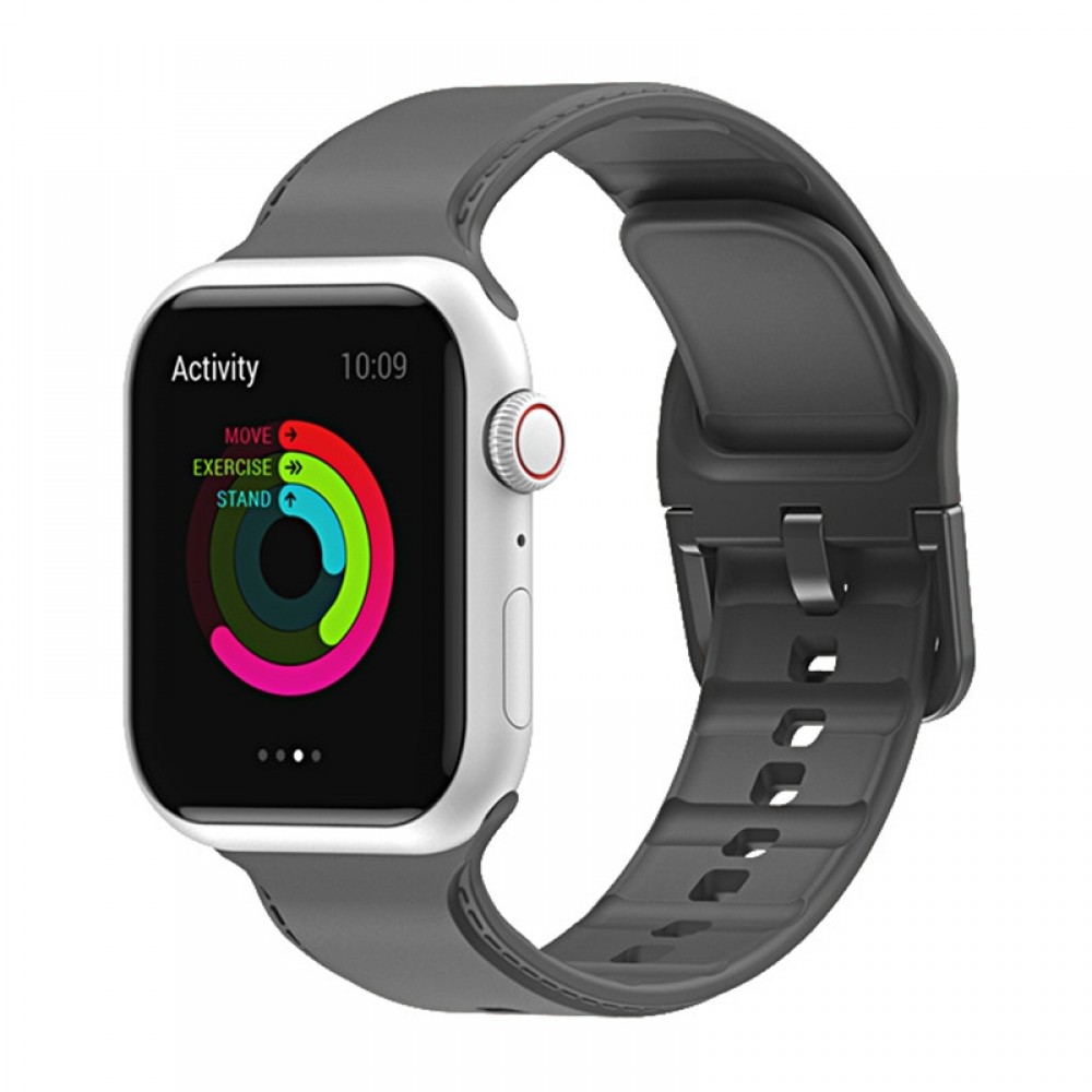 רצועה לשעון - Apple Watch Series 9 45mm עשוי מ - סיליקון בצבע - אפור