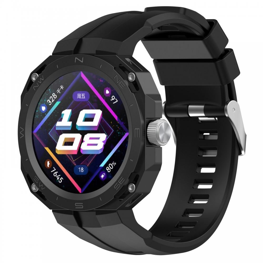 רצועה לשעון - Huawei Watch GT עשוי מ - סיליקון בצבע - שחור