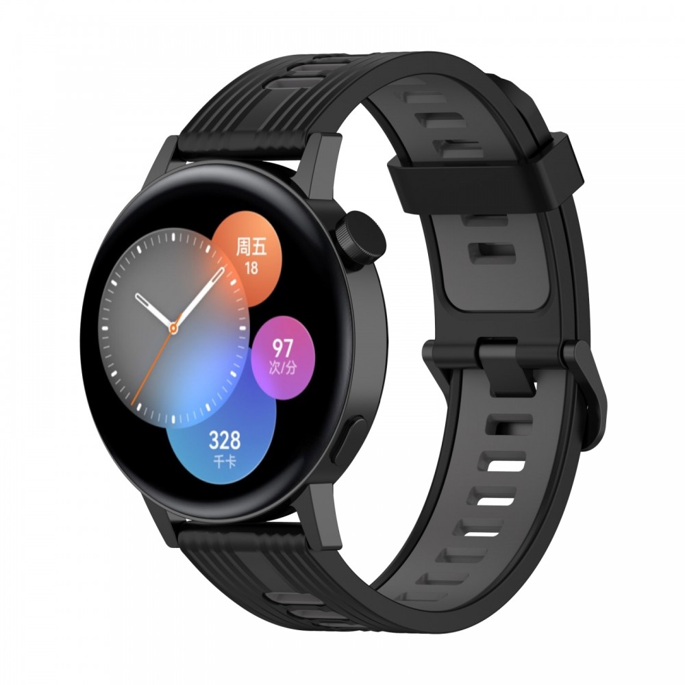רצועה לשעון - Huawei Watch GT 3 42mm עשוי מ - סיליקון בצבע - אפור כהה שחור