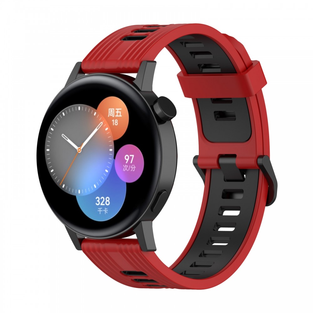 רצועה לשעון - Huawei Watch GT 3 42mm עשוי מ - סיליקון בצבע - אדום שחור