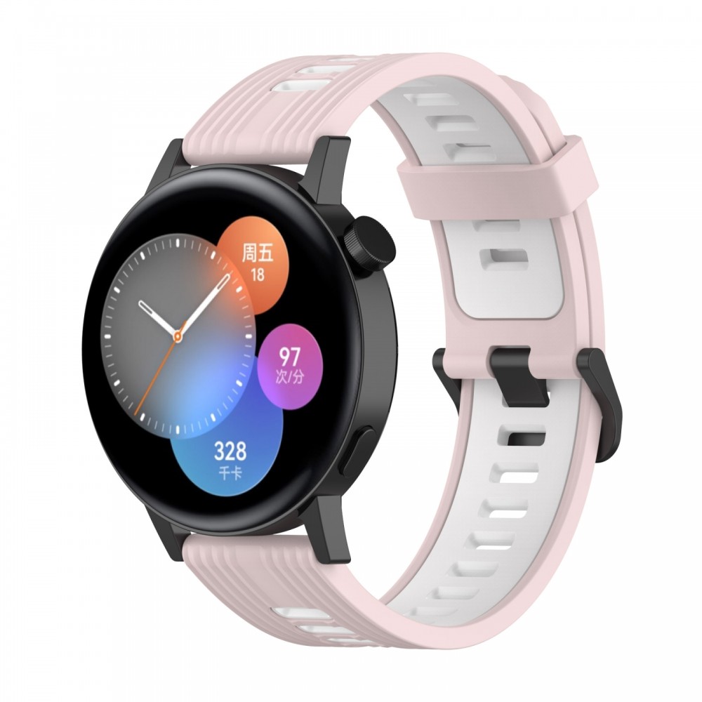 רצועה לשעון - Huawei Watch GT 3 42mm עשוי מ - סיליקון בצבע - לבן ורוד לבן