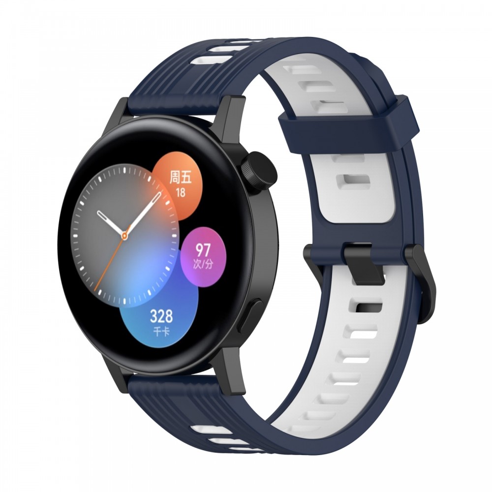 רצועה לשעון - Huawei Watch GT 3 42mm עשוי מ - סיליקון בצבע - חצות כחול לבן