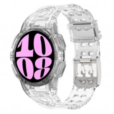 רצועה לשעון - Samsung Galaxy Watch6 40mm עשוי מ - סיליקון בצבע - לבן שקוף