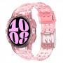 רצועה לשעון - Samsung Galaxy Watch6 40mm עשוי מ - סיליקון בצבע - ורוד שקוף