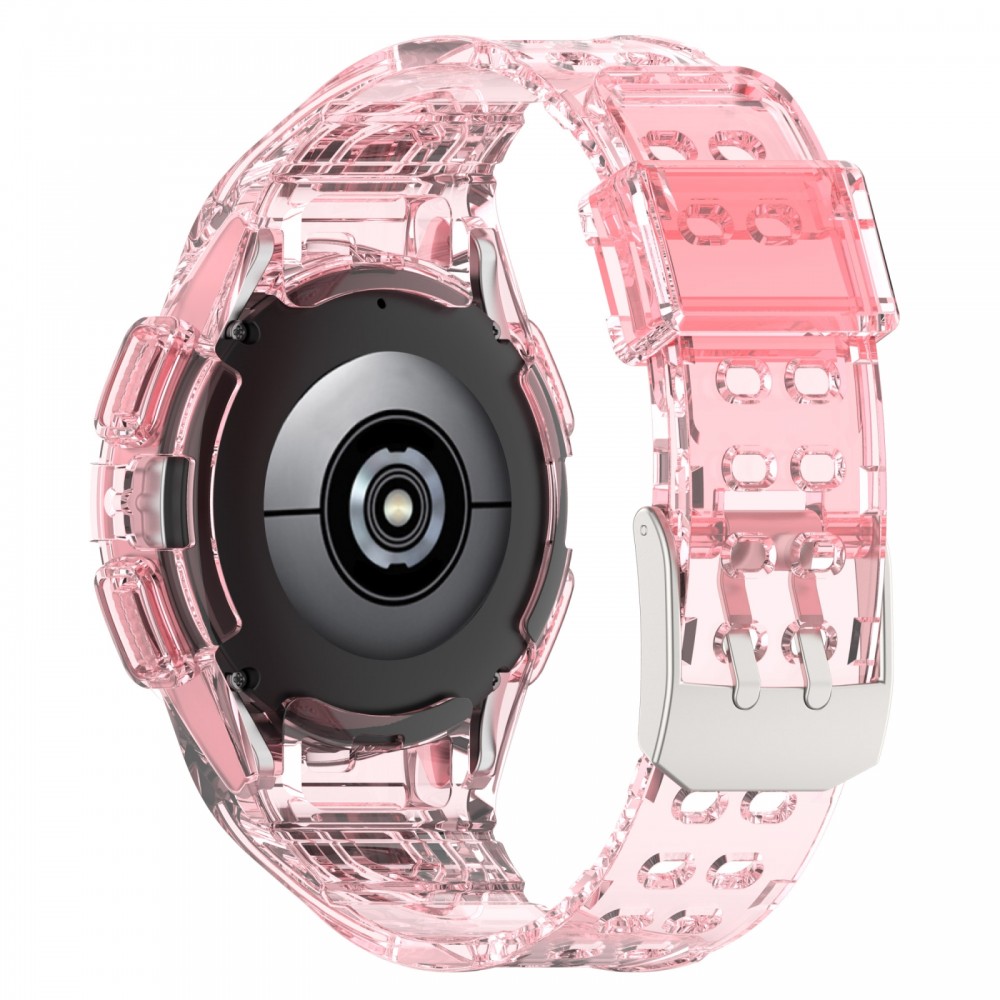 רצועה לשעון - Samsung Galaxy Watch6 40mm עשוי מ - סיליקון בצבע - ורוד שקוף