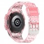 רצועה לשעון - Samsung Galaxy Watch6 40mm עשוי מ - סיליקון בצבע - ורוד שקוף