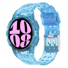 רצועה לשעון - Samsung Galaxy Watch6 40mm עשוי מ - סיליקון בצבע - כחול שקוף
