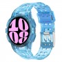 רצועה לשעון - Samsung Galaxy Watch6 40mm עשוי מ - סיליקון בצבע - כחול שקוף