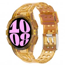 רצועה לשעון - Samsung Galaxy Watch6 40mm עשוי מ - סיליקון בצבע - כתום שקוף