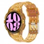 רצועה לשעון - Samsung Galaxy Watch6 40mm עשוי מ - סיליקון בצבע - כתום שקוף