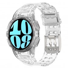 רצועה לשעון - Samsung Galaxy Watch6 44mm עשוי מ - סיליקון בצבע - לבן שקוף