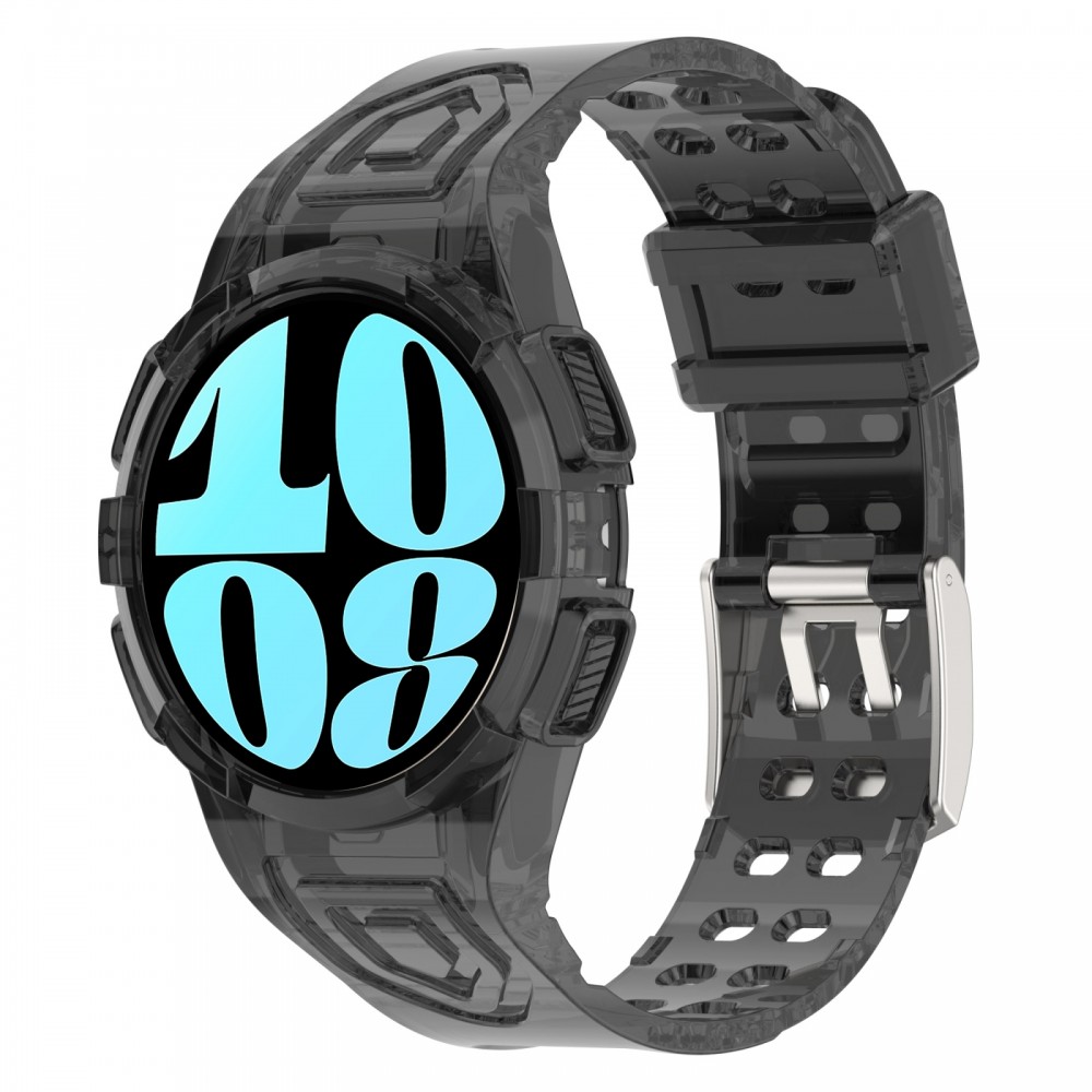 רצועה לשעון - Samsung Galaxy Watch6 44mm עשוי מ - סיליקון בצבע - שחור שקוף