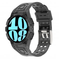 רצועה לשעון - Samsung Galaxy Watch6 44mm עשוי מ - סיליקון בצבע - שחור שקוף