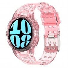רצועה לשעון - Samsung Galaxy Watch6 44mm עשוי מ - סיליקון בצבע - ורוד שקוף