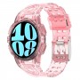 רצועה לשעון - Samsung Galaxy Watch6 44mm עשוי מ - סיליקון בצבע - ורוד שקוף