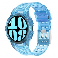 רצועה לשעון - Samsung Galaxy Watch6 44mm עשוי מ - סיליקון בצבע - כחול שקוף