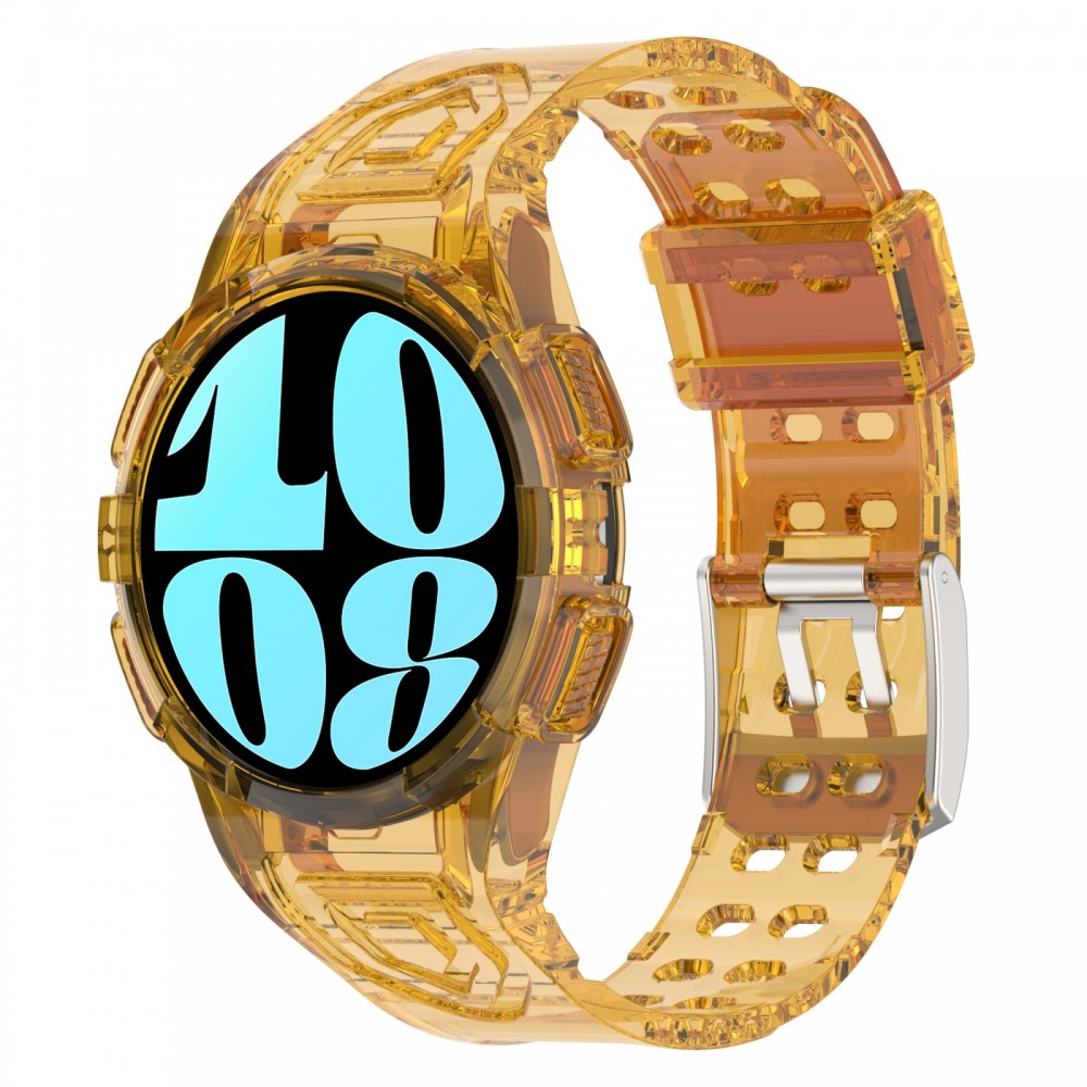 רצועה לשעון - Samsung Galaxy Watch6 44mm עשוי מ - סיליקון בצבע - כתום שקוף