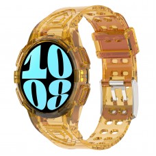 רצועה לשעון - Samsung Galaxy Watch6 44mm עשוי מ - סיליקון בצבע - כתום שקוף