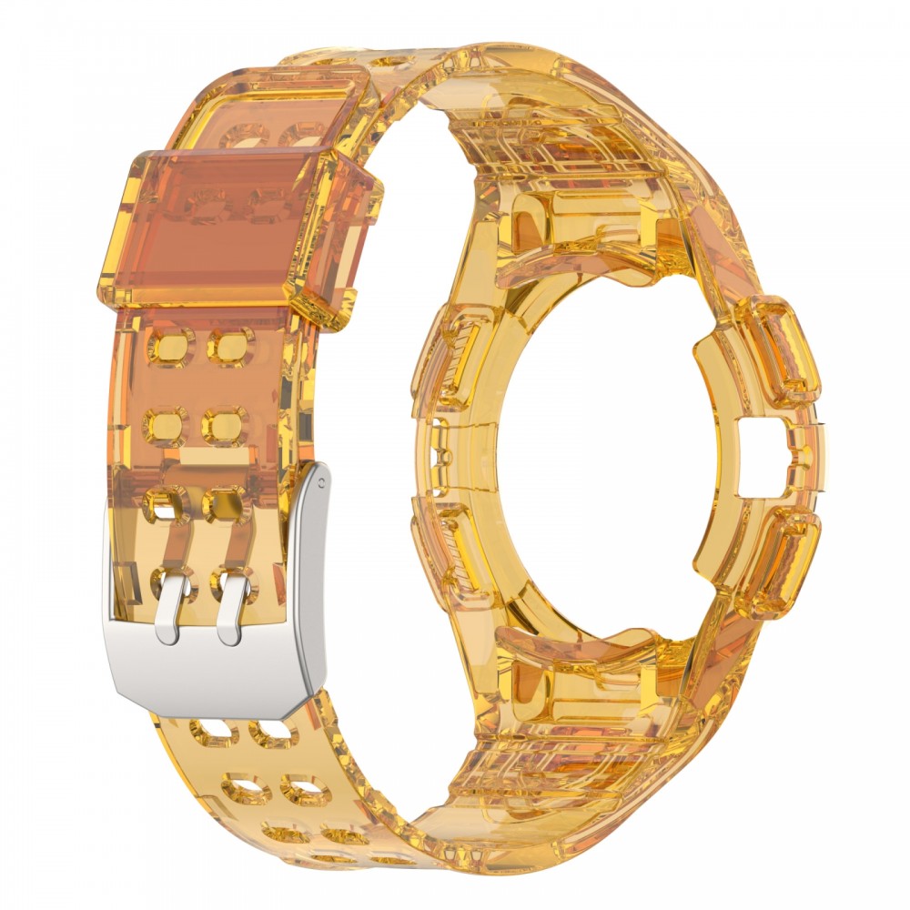 רצועה לשעון - Samsung Galaxy Watch6 44mm עשוי מ - סיליקון בצבע - כתום שקוף