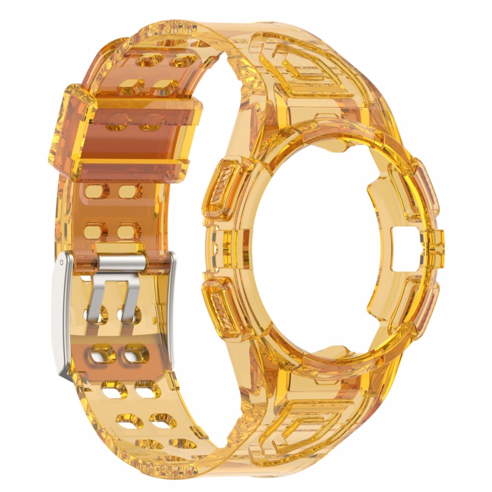 רצועה לשעון - Samsung Galaxy Watch6 44mm עשוי מ - סיליקון בצבע - כתום שקוף