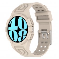 רצועה לשעון - Samsung Galaxy Watch6 44mm עשוי מ - סיליקון בצבע - שנהב לבן