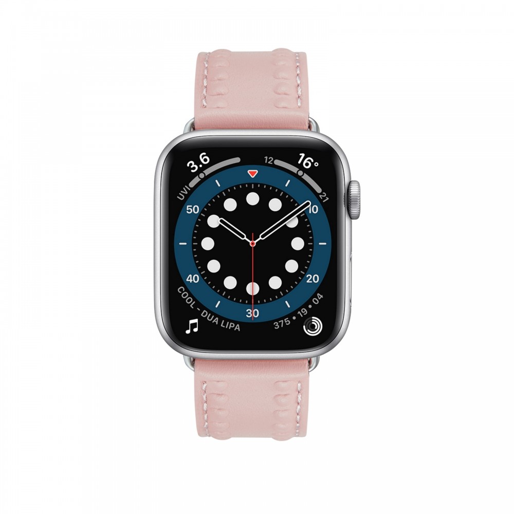 רצועה לשעון - Apple Watch SE (2022) 40mm עשוי מ - עור בצבע - ורוד