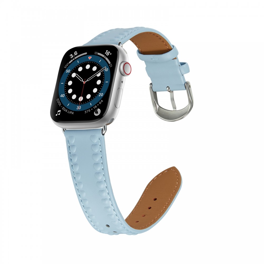רצועה לשעון - Apple Watch SE (2022) 40mm עשוי מ - עור בצבע - כחול