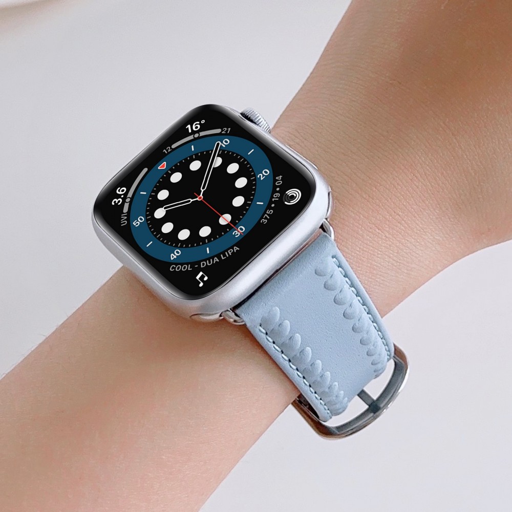 רצועה לשעון - Apple Watch SE (2022) 40mm עשוי מ - עור בצבע - כחול