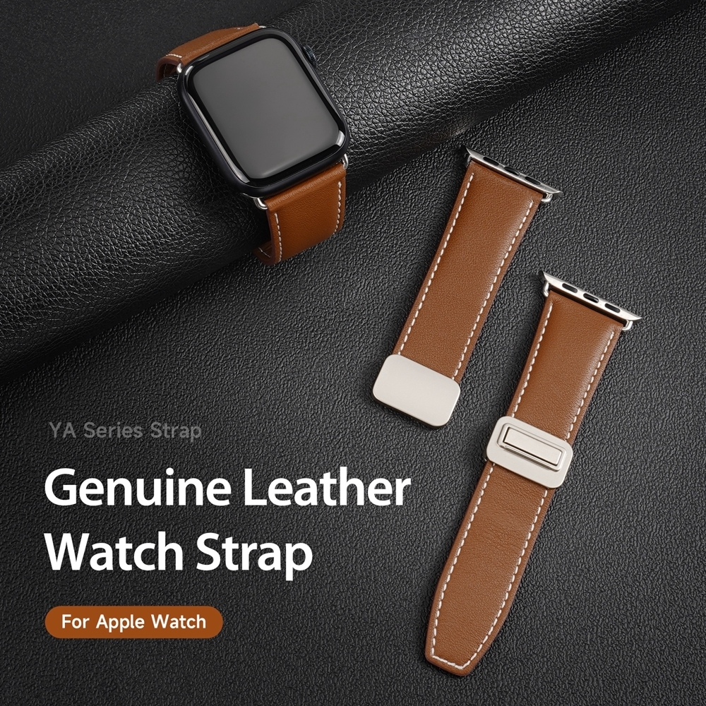 רצועה לשעון - Apple Watch SE (2022) 44mm עשוי מ - עור בצבע - חום