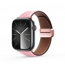 רצועה לשעון - Apple Watch SE (2022) 44mm עשוי מ - עור בצבע - ורוד