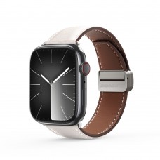 רצועה לשעון - Apple Watch SE (2022) 44mm עשוי מ - עור בצבע - לבן