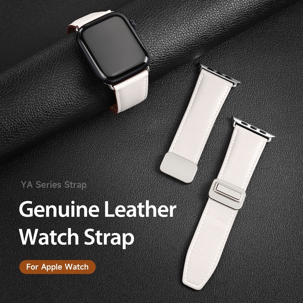 רצועה לשעון - Apple Watch SE (2022) 44mm עשוי מ - עור בצבע - לבן