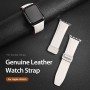 רצועה לשעון - Apple Watch SE (2022) 44mm עשוי מ - עור בצבע - לבן